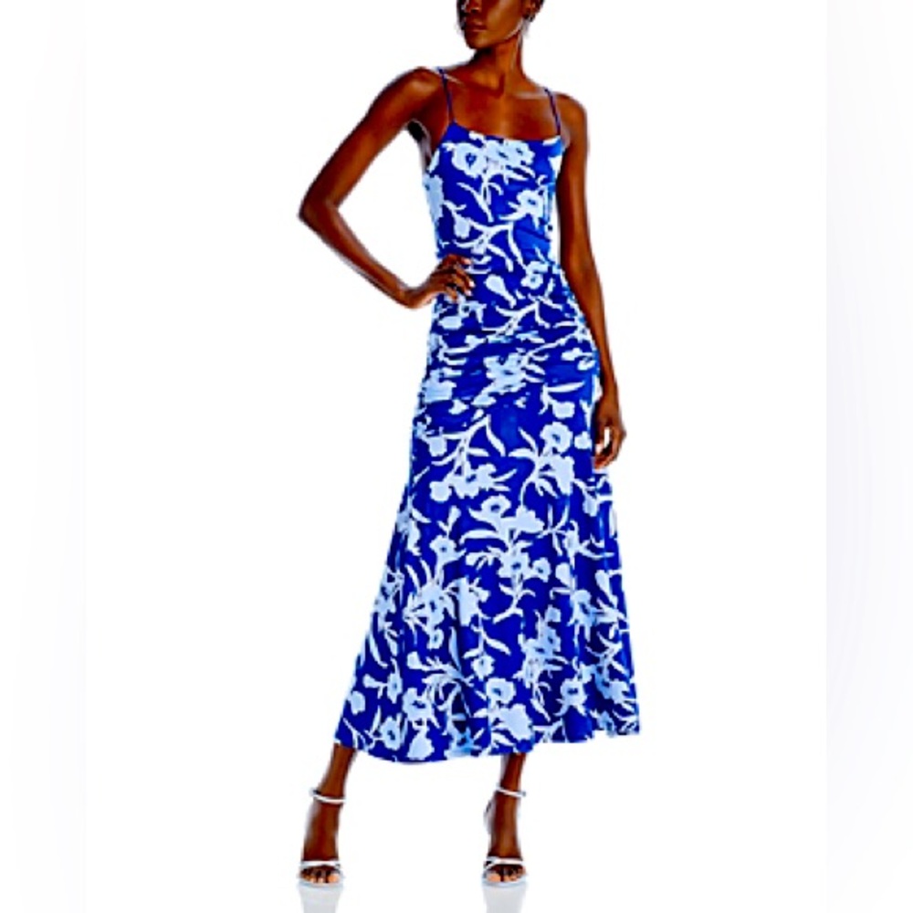 AQUA Ruched Maxi Dress In Blue size XXL. Brand new!